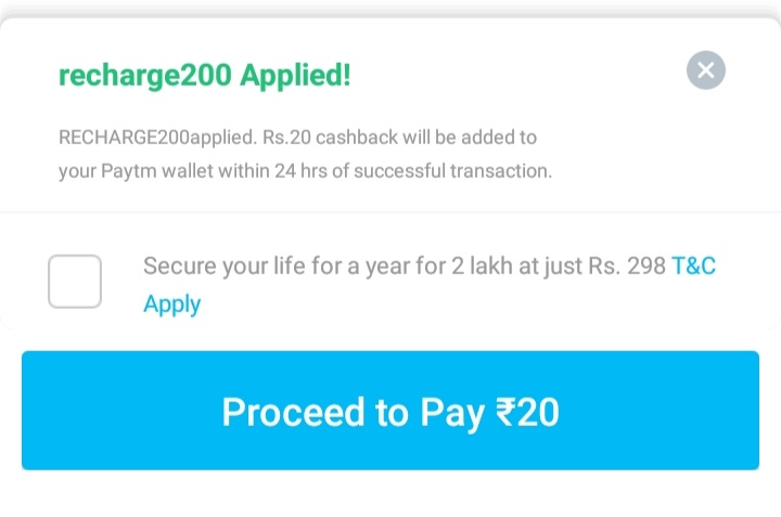 Paytm Promo Code For Recharge RECHARGE200