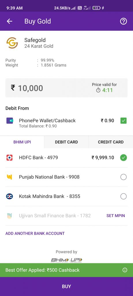 PhonePe Gold Offer On Dhanteras 