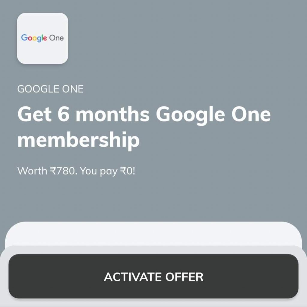 ₹300 Google Play Free Redeem Code From Google One