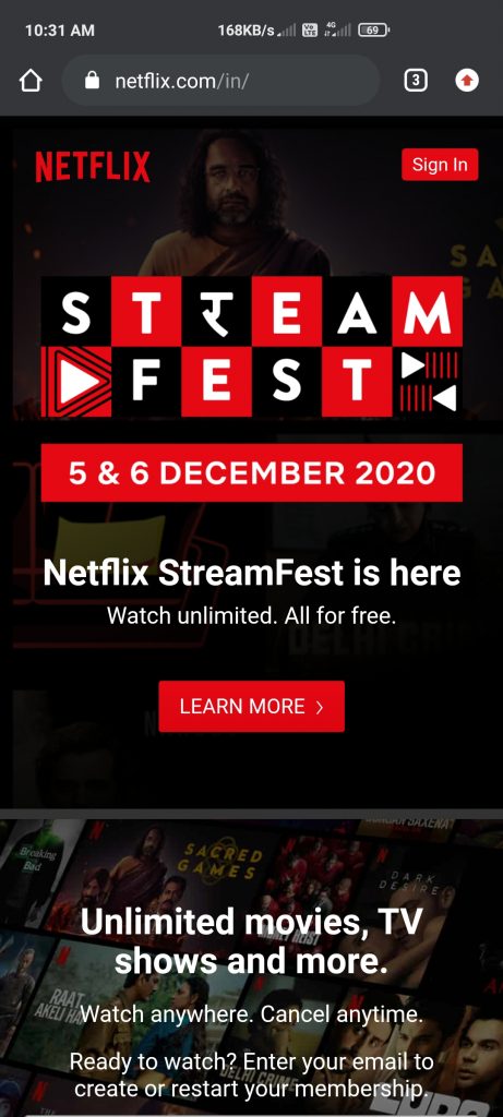 Netflix Streamfest Offer enjoy 2days Free streaming 