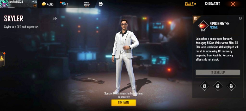 How get free Skyler Character In Free Fire