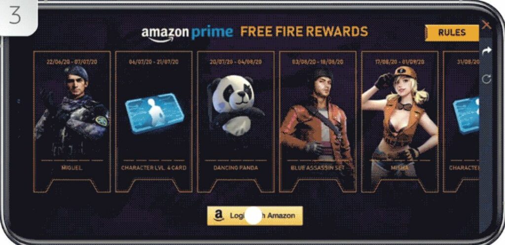 Free Fire Amazon Prime Rewards Event