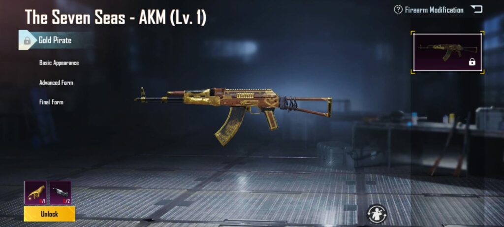 How To Get Free AKM Golden Pirate Skin