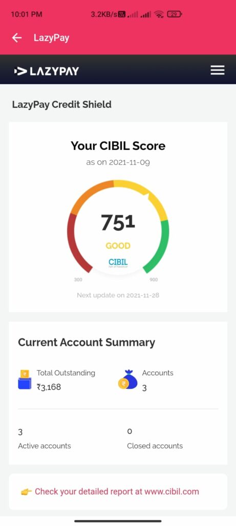 Free CIBIL Score Through Lazypay App